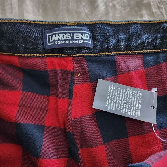 NEW Lands' End Square Rigger Fleece Lined Traditional Fit Dark Blue Mens 38 - Picture 3 of 5